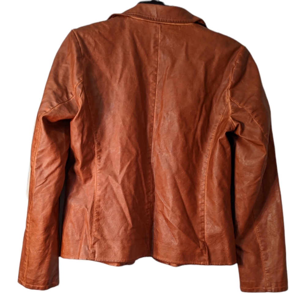 bagatelle Chestnut Brown Faux Leather Blazer Jacket - Picture 5 of 8